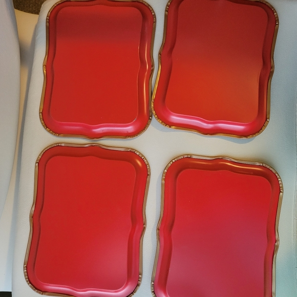 Vintage Maxey Peacock Tin - Metal Trays (4) ~ Tip or Snack Tray ~ 1960s ~ VGUC - Picture 10 of 15